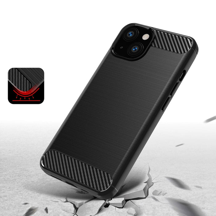 Защитен калъф, карбонов калъф, iPhone 13 Mini, черен