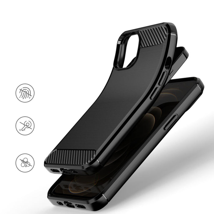 Защитен калъф, карбонов калъф, iPhone 13 Mini, черен