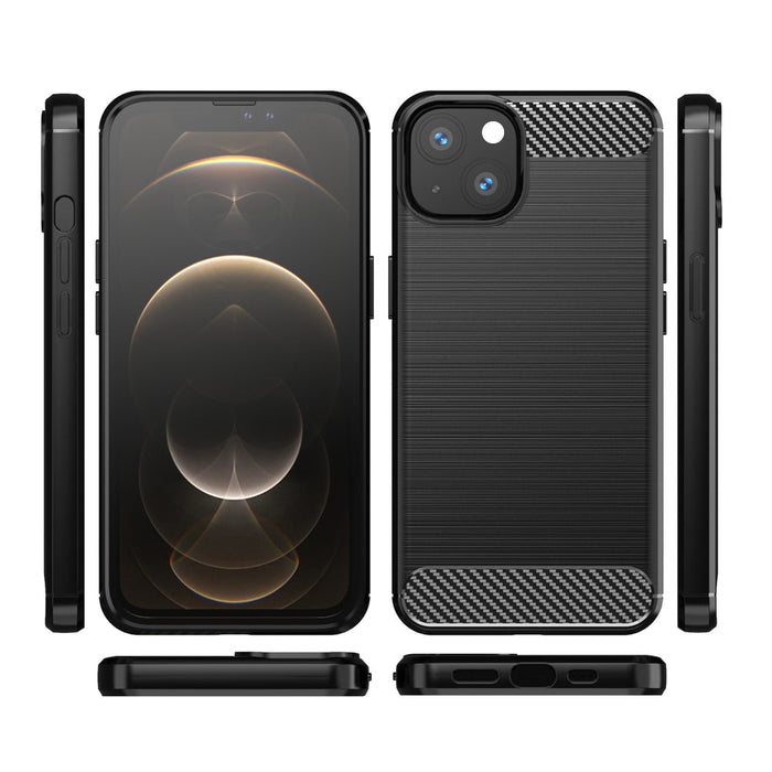 Защитен калъф, карбонов калъф, iPhone 13 Mini, черен