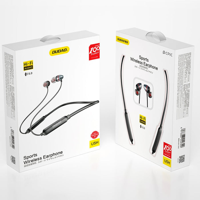 Спортни безжични слушалки за врат Dudao Bluetooth 5.0 сиви
