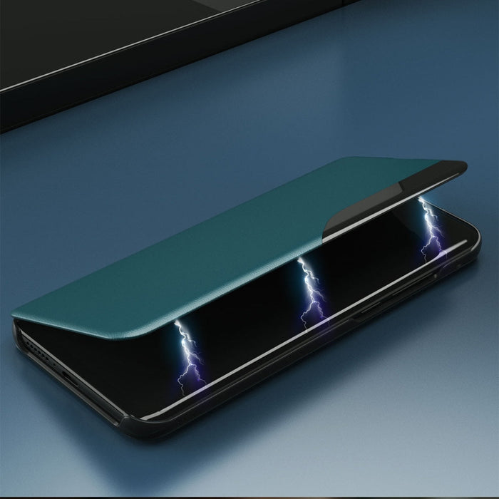 Елегантен кожен кейс-тефтерче Eco Leather View за Apple iPhone 13 Pro Max, Лилав