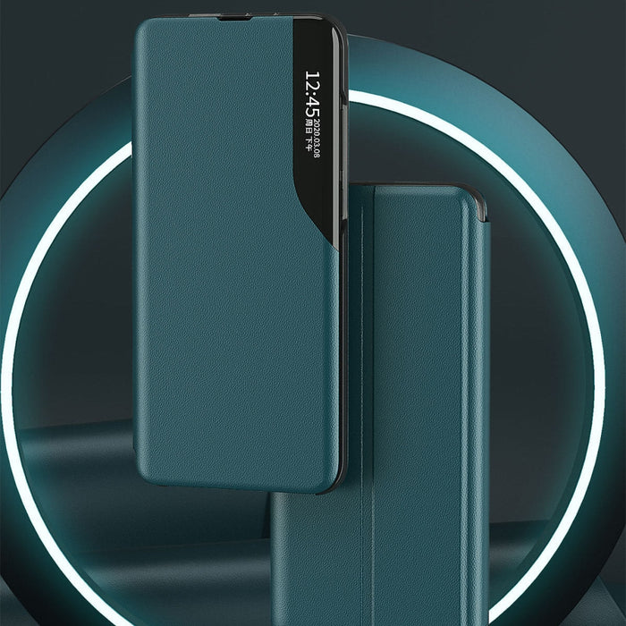Елегантен кожен кейс-тефтерче Eco Leather View за Xiaomi Redmi Note 10 5G/Poco M3 Pro, Черен