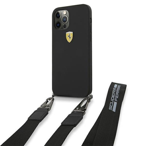 Калъф Ferrari FESTRAHCP12MBK On Track Silicone, за iPhone 12/12 Pro, черен