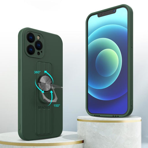 Силиконов кейс с пръстен HQWear за Apple iPhone 11 Pro Кафяв