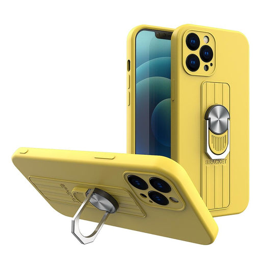 Силиконов кейс с пръстен HQWear за Apple iPhone 11 Pro Жълт