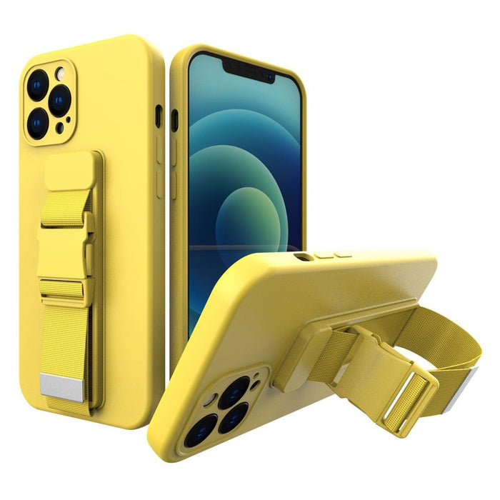 Кейс от TPU материал с каишка Rope case за Apple iPhone 12 Pro, Жълт