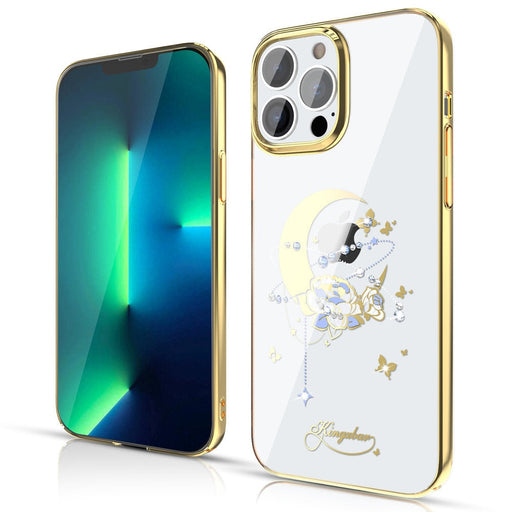 Калъф Kingxbar Moon Series Flower за iPhone 13 Pro Златист