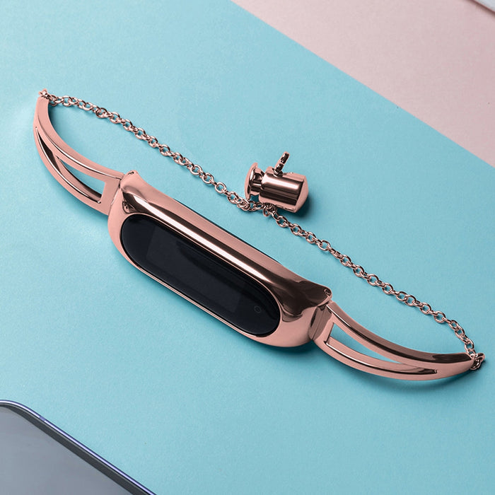 Резервна метална каишка HQWear за Xiaomi Mi Band 4/5/6 Розов