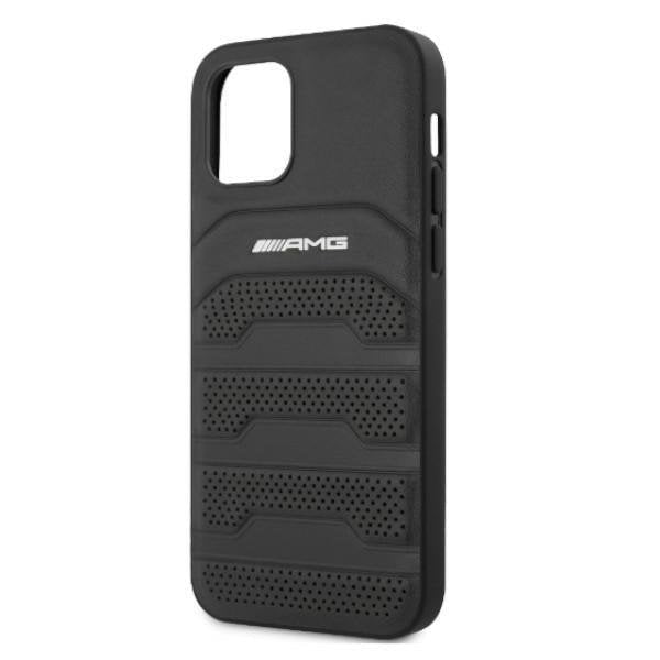 Калъф AMG Leather Debossed Lines AMHCP12LGSEBK за iPhone 12 Pro Max, Black