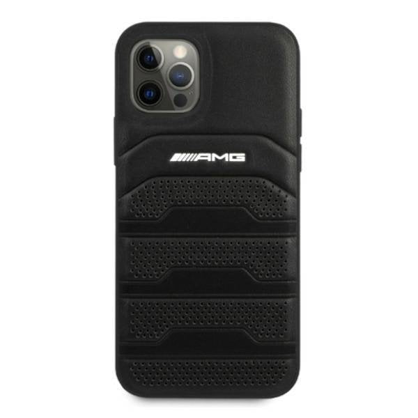 Калъф AMG Leather Debossed Lines AMHCP12MGSEBK за iPhone 12/12 Pro, Black