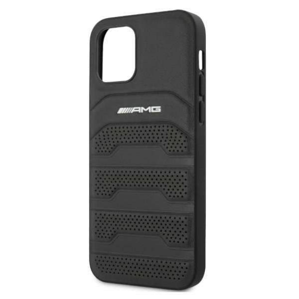 Калъф AMG Leather Debossed Lines AMHCP12MGSEBK за iPhone 12/12 Pro, Black