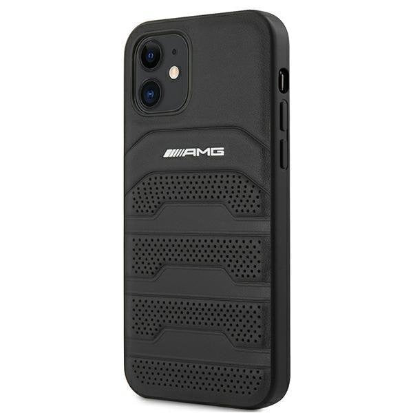 Калъф AMG Leather Debossed Lines AMHCP12MGSEBK за iPhone 12 mini, Black