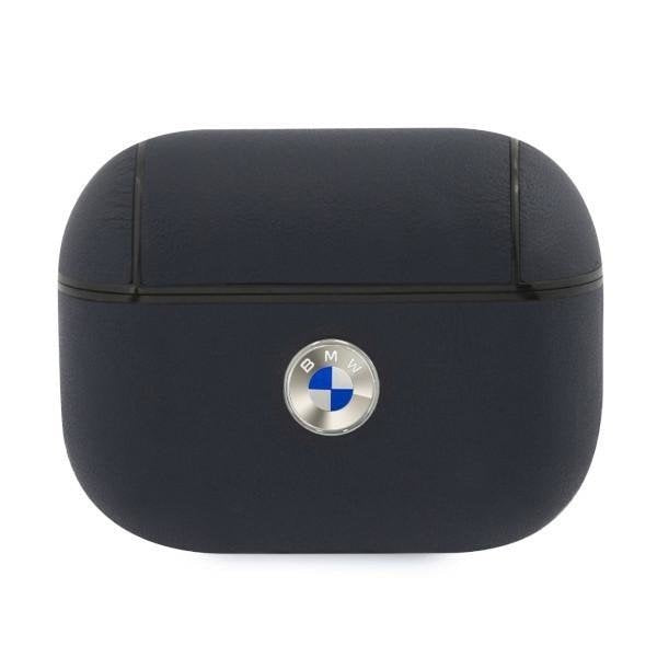 Калъф BMW BMAPSSLNA Geniune Leather Logo, за Apple AirPods Pro, морско син/сребрист