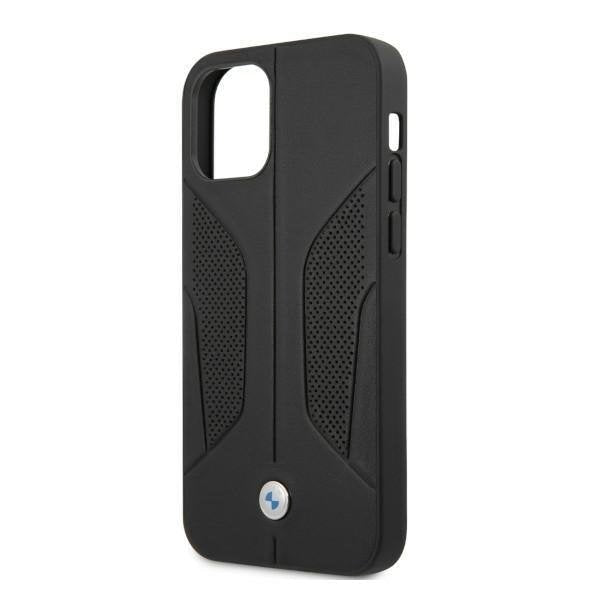 Калъф BMW BMHCP12LRSCSK Leather Perforate Sides, за Apple iPhone 12 Pro Max, черен