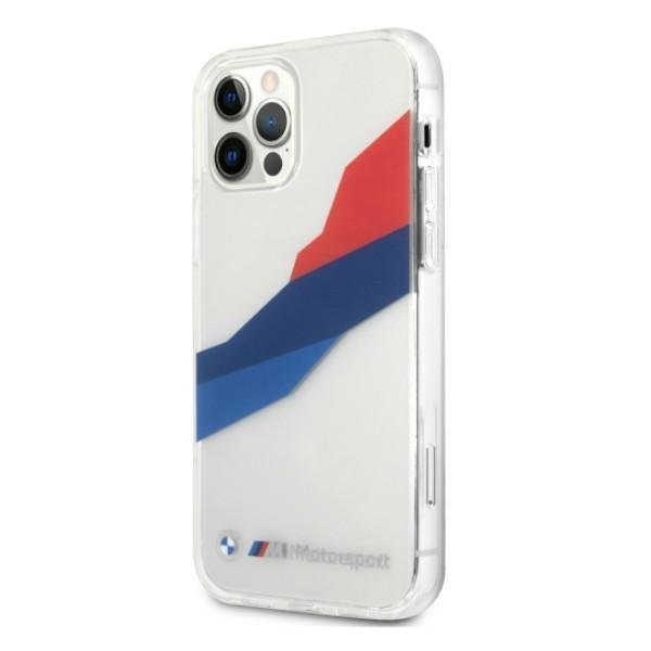 Калъф BMW BMHCP12LSKTGT Motorsport Tricolor, за Apple iPhone 12 Pro Max, прозрачен