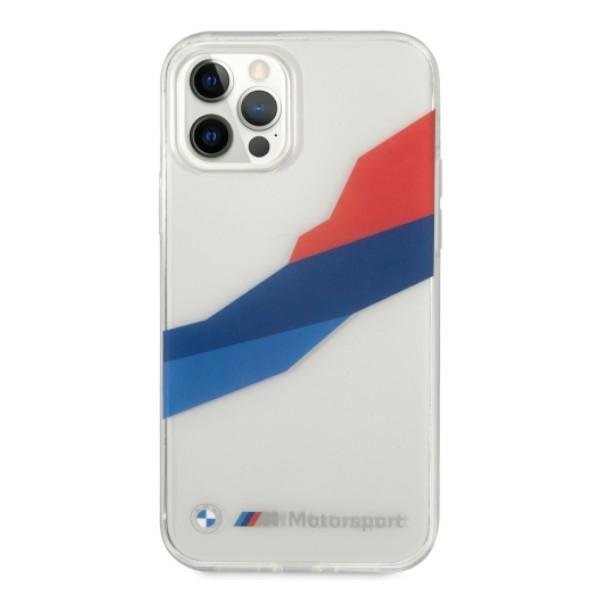 Калъф BMW BMHCP12LSKTGT Motorsport Tricolor, за Apple iPhone 12 Pro Max, прозрачен