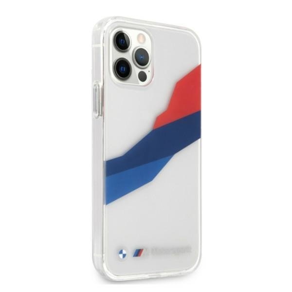 Калъф BMW BMHCP12LSKTGT Motorsport Tricolor, за Apple iPhone 12 Pro Max, прозрачен