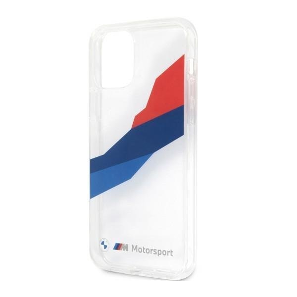 Калъф BMW BMHCP12LSKTGT Motorsport Tricolor, за Apple iPhone 12 Pro Max, прозрачен
