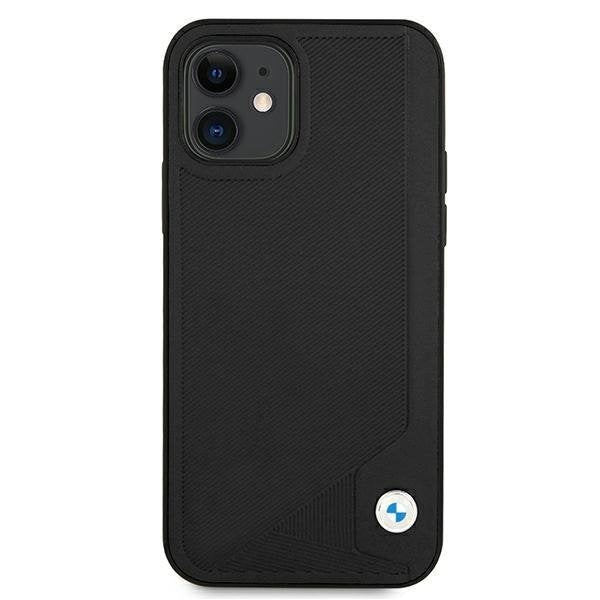 Калъф BMW BMHCP12SRCDPK Leather Deboss, за Apple iPhone 12 mini, черен