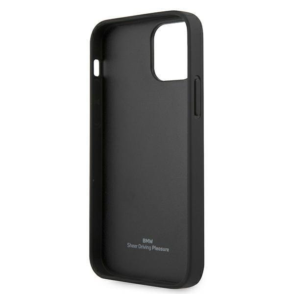 Калъф BMW BMHCP12SRCDPK Leather Deboss, за Apple iPhone 12 mini, черен