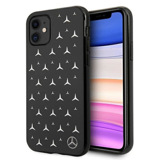 Кейс Mercedes Silver Stars Pattern за Apple iPhone 11 Черен