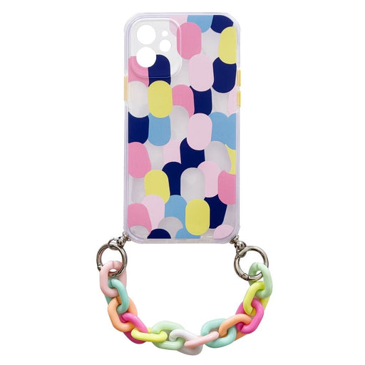 Калъф Color Chain Case за iPhone 12 многоцветен/бял