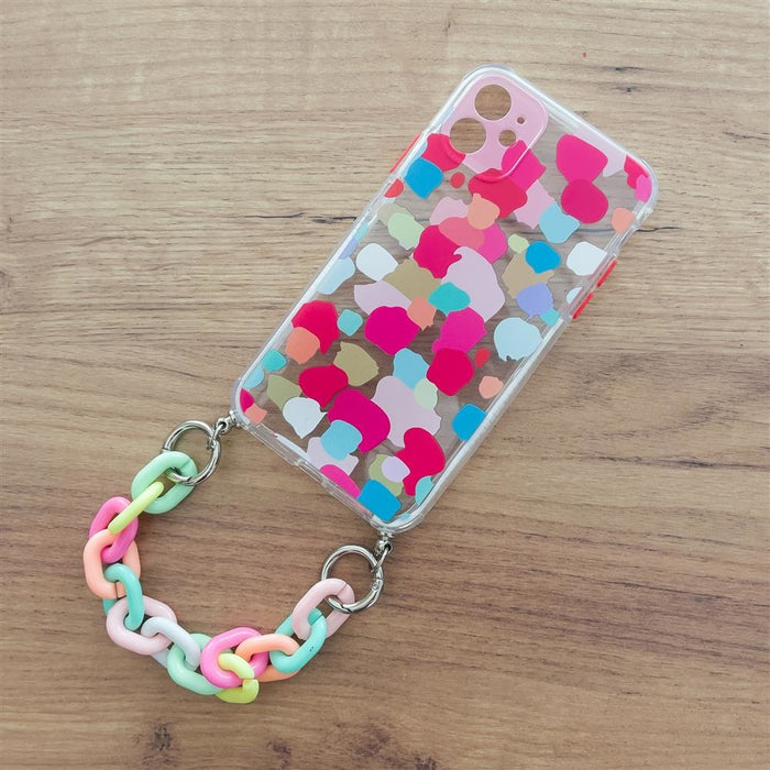 Калъф Color Chain Case за iPhone 12 многоцветен/бял