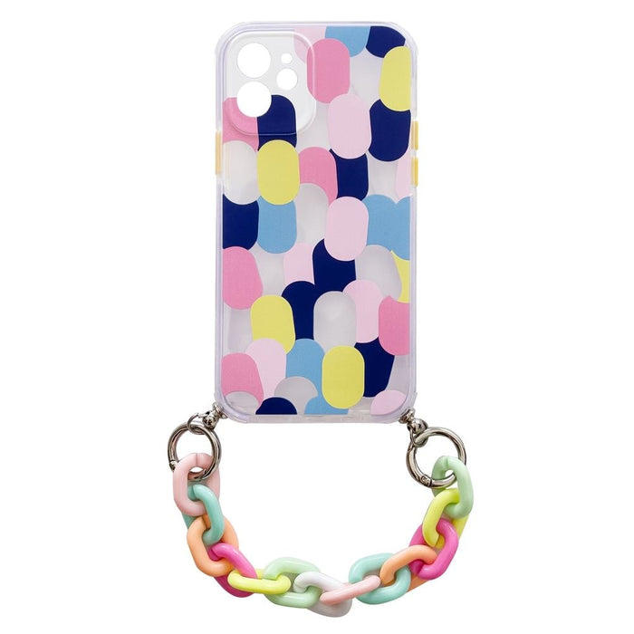Калъф Color Chain Case, за iPhone XS, iPhone X, многоцветен/бял