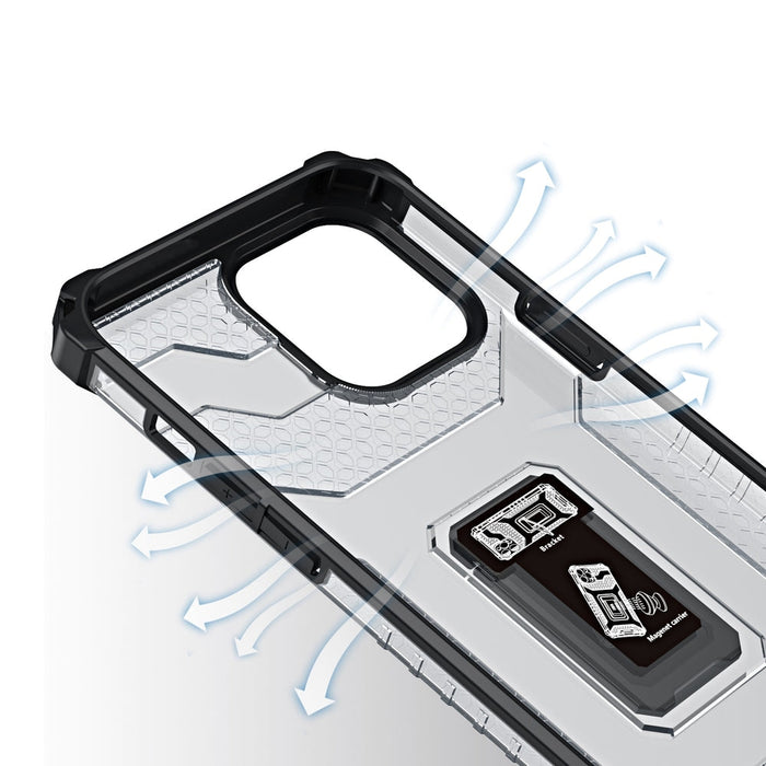 Калъф Crystal Ring Case Kickstand Tough Rugged, за iPhone 13 Pro, черен