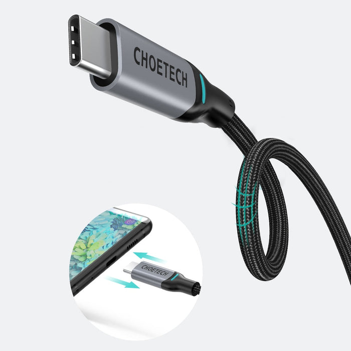 Кабел Choetech MIX00073, USB-C към USB-C, Power Delivery, 100W, 5A, 1.8m, черен
