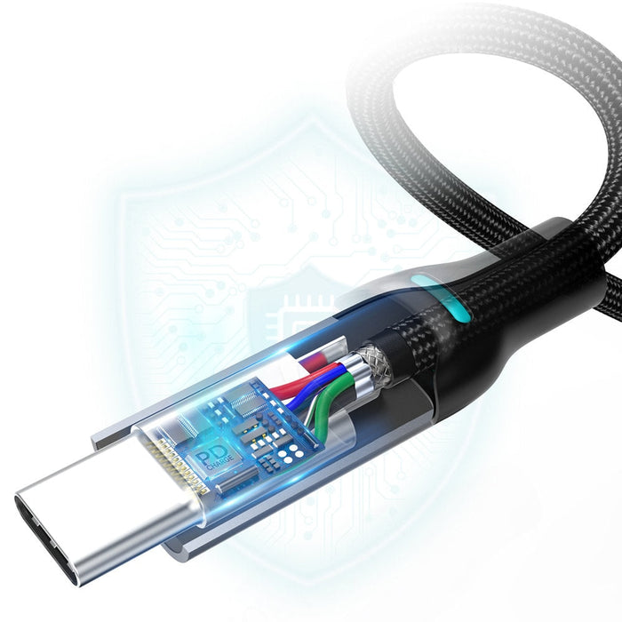 Кабел Choetech MIX00073, USB-C към USB-C, Power Delivery, 100W, 5A, 1.8m, черен