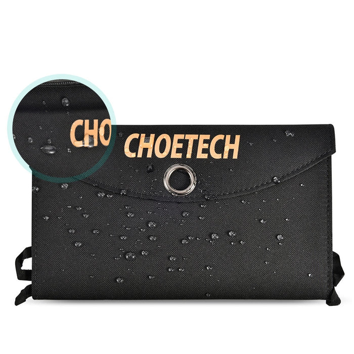 Соларен панел/зарядно устройство Choetech, 19W, 2x USB, 2.4A, Черен