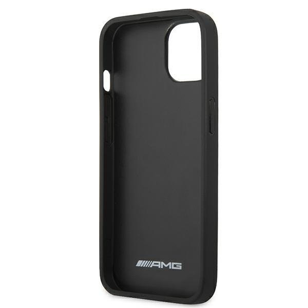 Калъф AMG AMHCP13MDOLBK Leather Hot Stamped, за iPhone 13, черен