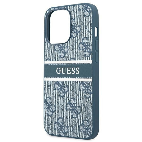 Калъф Guess 4G Printed Stripe за Apple iPhone 13 Pro Син