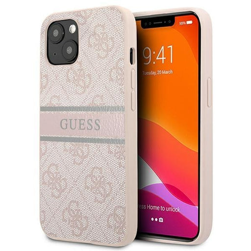 Калъф Guess GUHCP13S4GDPI 4G Stripe за iPhone 13 mini розов