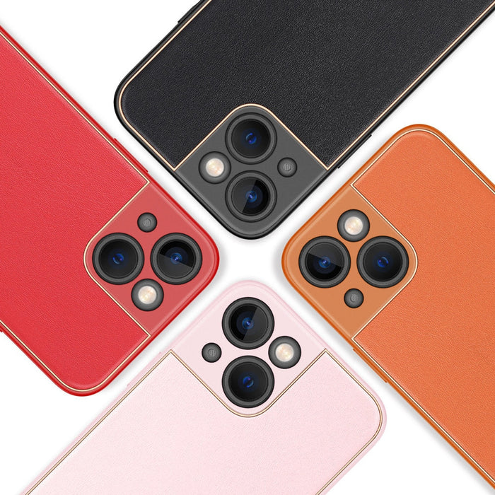 Калъф Dux Ducis Yolo от TPU и кожа за iPhone 13 mini оранжев