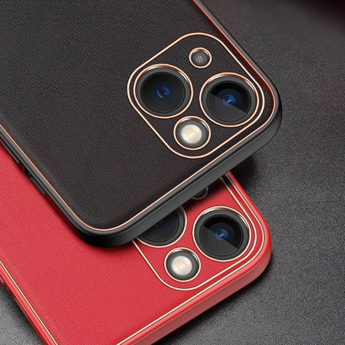 Калъф Dux Ducis Yolo от TPU и кожа за iPhone 13 mini оранжев