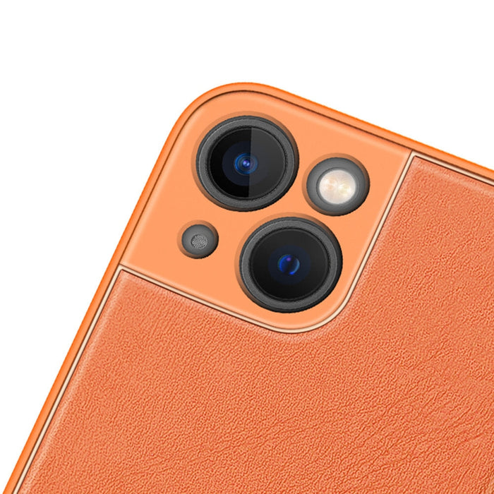 Калъф Dux Ducis Yolo от TPU и кожа за iPhone 13 mini оранжев