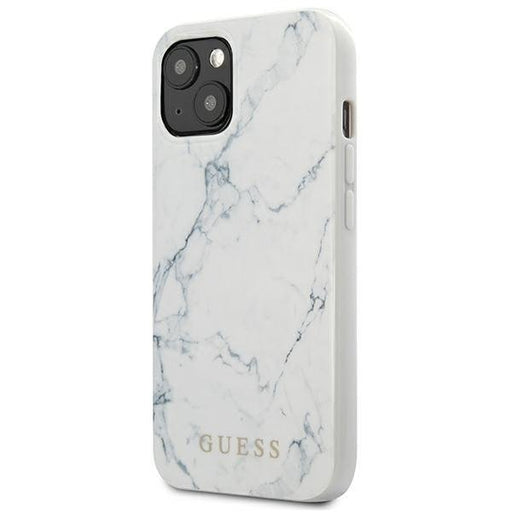 Калъф Guess GUHCP13SPCUMAWH Marble за iPhone 13 mini бял