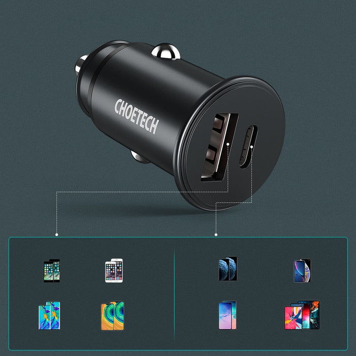 Зарядно за кола Choetech TC0006 PD USB - C