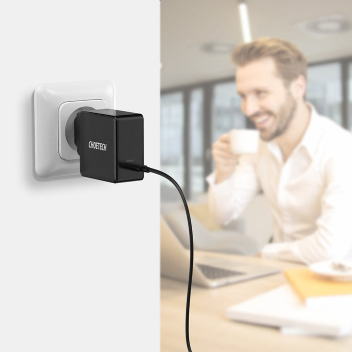 Мрежово зарядно Choetech Q4004 - EU USB - C PD 60W 3A черен