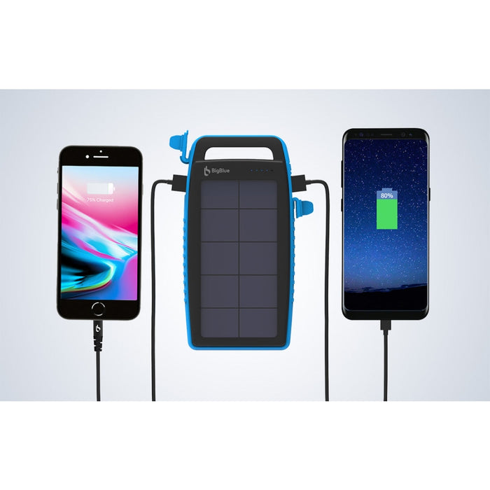 Преносима батерия BigBlue BET111 15000mAh, соларно зареждане, IPX4, 2 USB порта