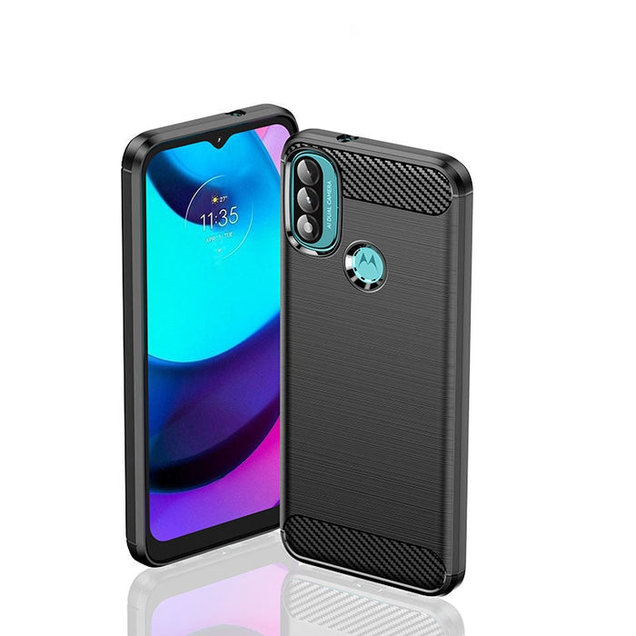 Carbon Case Гъвкав Кейс за Motorola Moto E20 black