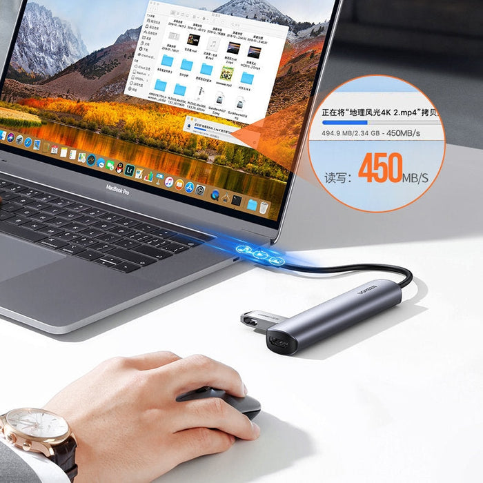 Хъб Ugreen CM417 USB - C към HDMI 4xUSB сив