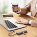 Хъб Ugreen CM475 USB - C към 3xUSB Ethernet RJ - 45 PD сив