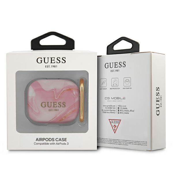 Калъф Guess GUA3UNMP Marble Collection, за Apple AirPods 3, розов
