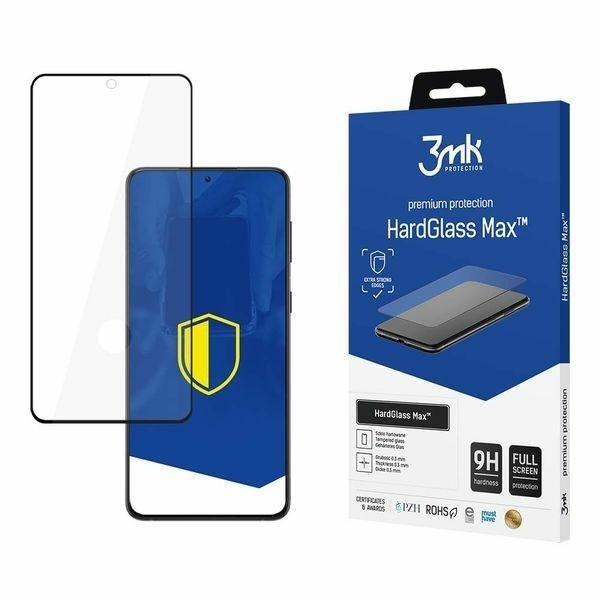 Протектор за екран 3Mk Hardglass Max за FP FullScreen за Samsung Galaxy S21 Ultra, черен