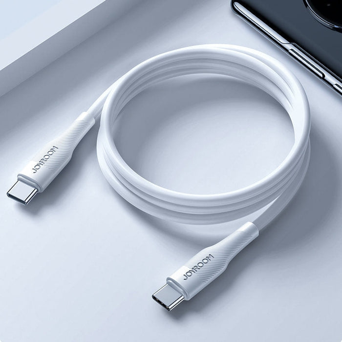 Кабел Joyroom, USB Type C към USB Type C, PD, 60W, 1.8m, Бял