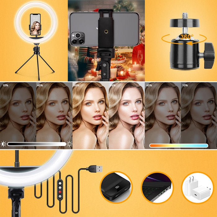 Статив с LED ринг Joyroom, 10.2", Черен