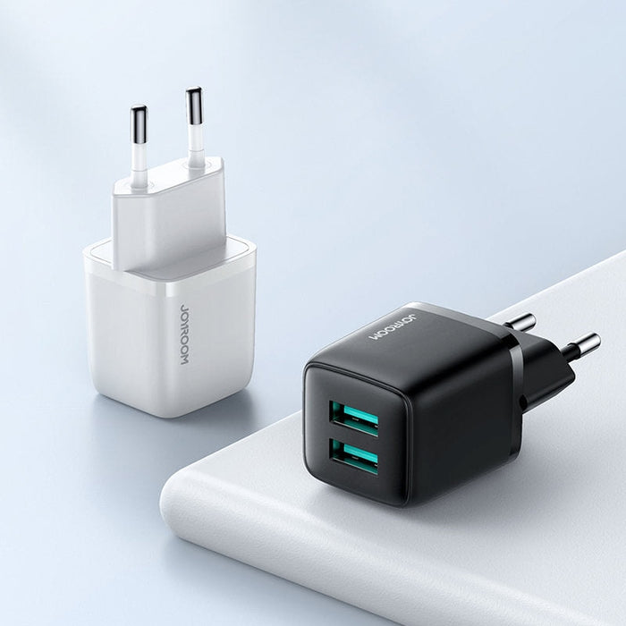 Зарядно устройство Joyroom L-2A121, 2x USB, 12W, 2.4A, 5V, бяло